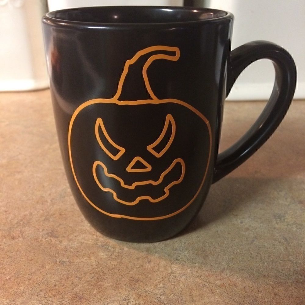 Handmade Halloween pumpkin mug